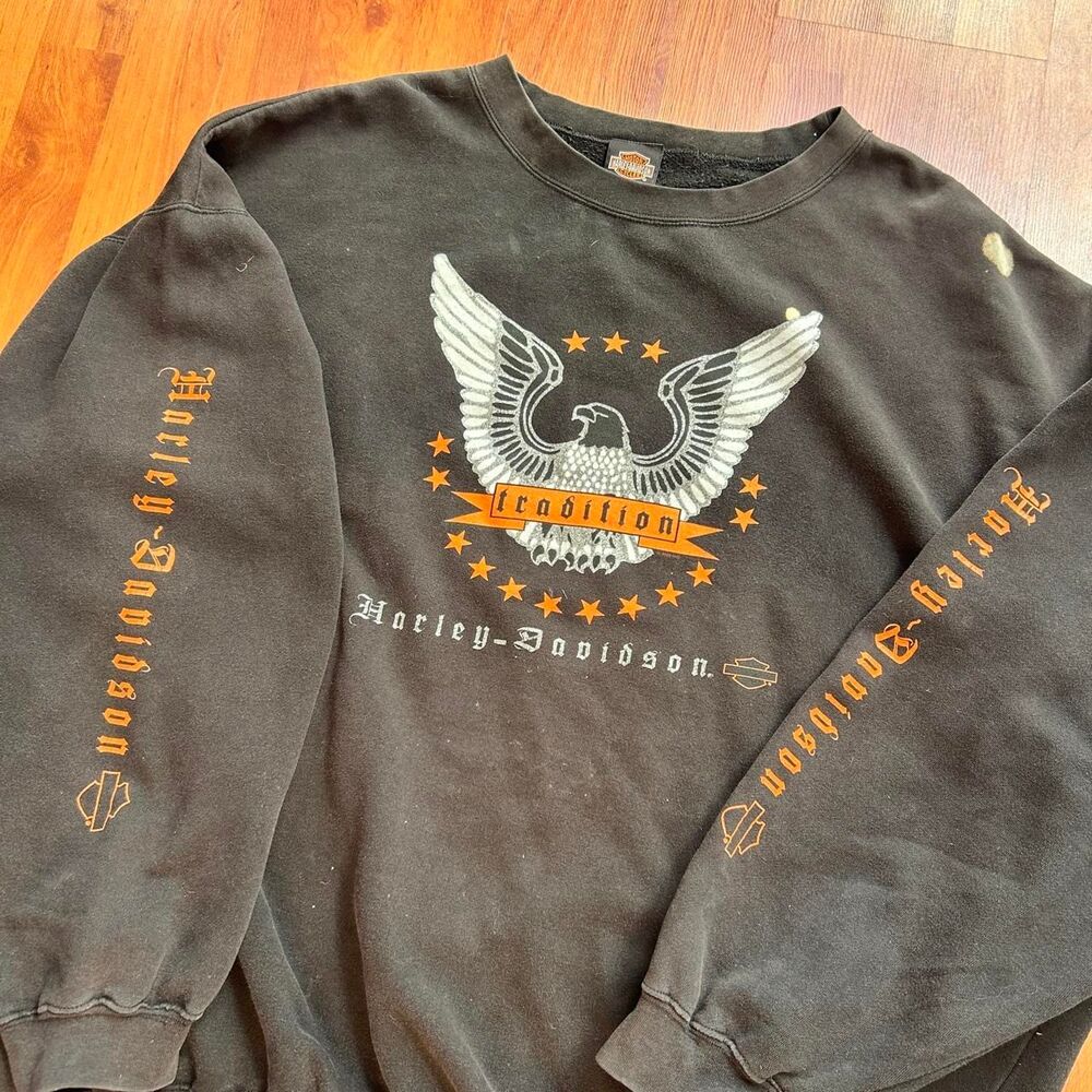 Harley Davidson vintage 2003 crazy y2k choppers arm hit crewneck sweater